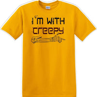 I'M WITH CREEPY POINTING LEFT - Halloween - Novelty T-shirt