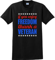 
              IF YOU ENJOY FREEDOM THANK A VETERAN, Veterans day Soldier USA Support T-Shirt
            