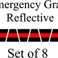 Black w/ Red Stripe HELMET TETS TETRAHEDRONS HELMET STICKER  EMT REFLECTIVE