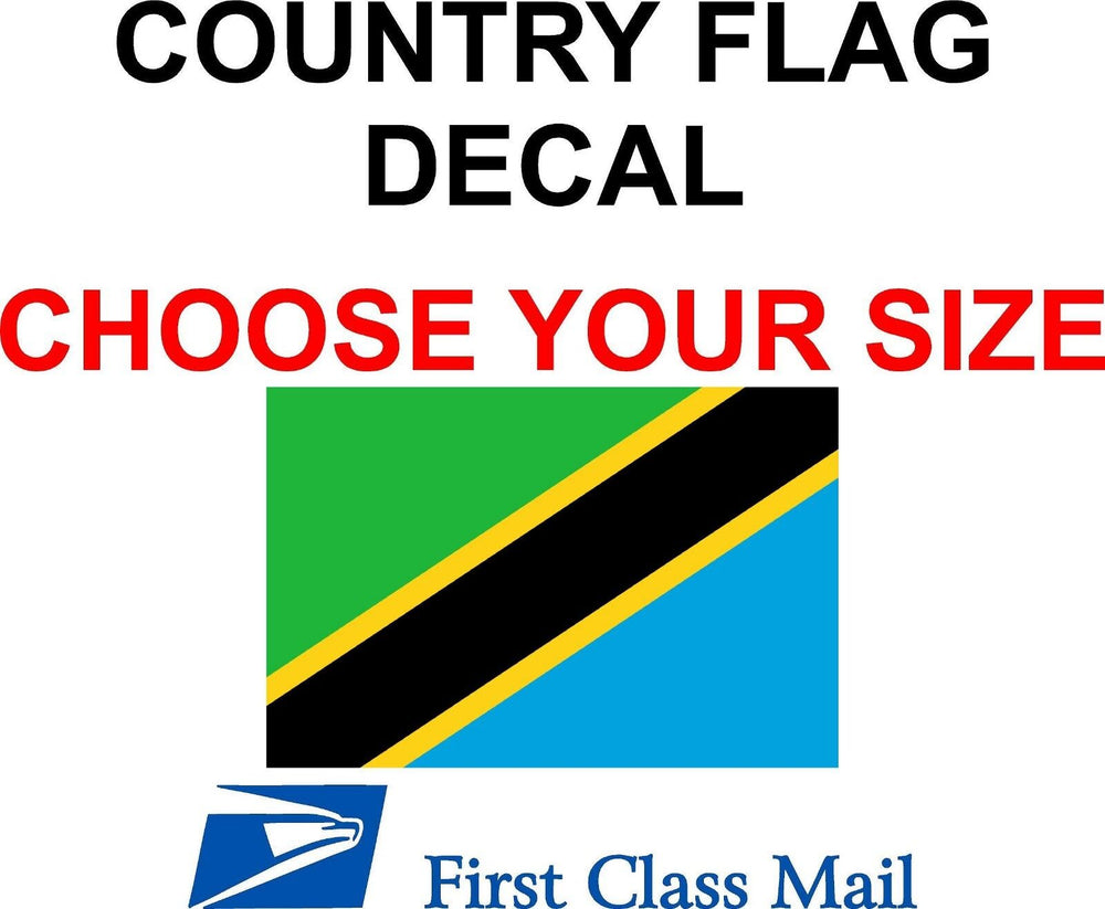 TANZANIAN COUNTRY FLAG, STICKER, DECAL, 5YR VINYL, STATE FLAG