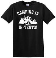 
              Camping is "IN-TENTS" - Funny shirt - short sleeved T-shirt TH04
            