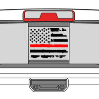 Colorado Back Window Distressed  Flag Decal 2023-2024 w Red Line Fire
