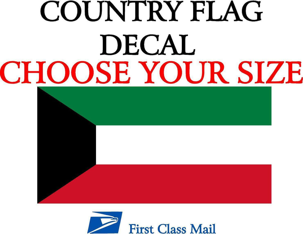 KUWAITI COUNTRY FLAG, STICKER, DECAL, 5YR VINYL, STATE FLAG
