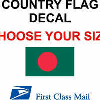 BANGLADESH COUNTRY FLAG, STICKER, DECAL, 5YR VINYL, COUNTRY FLAG