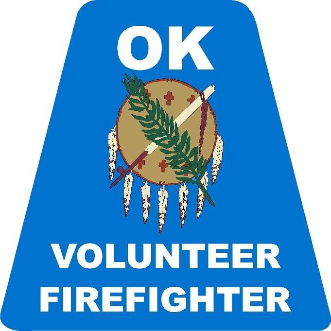 OKLAHOMA Volunteer FireFighter HELMET TETS TETRAHEDRONS STICKER REFLECTIVE