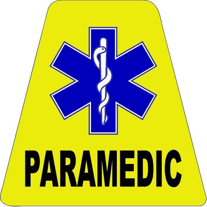 Yellow Paramedic HELMET TETS TETRAHEDRONS HELMET STICKER  EMT REFLECTIVE