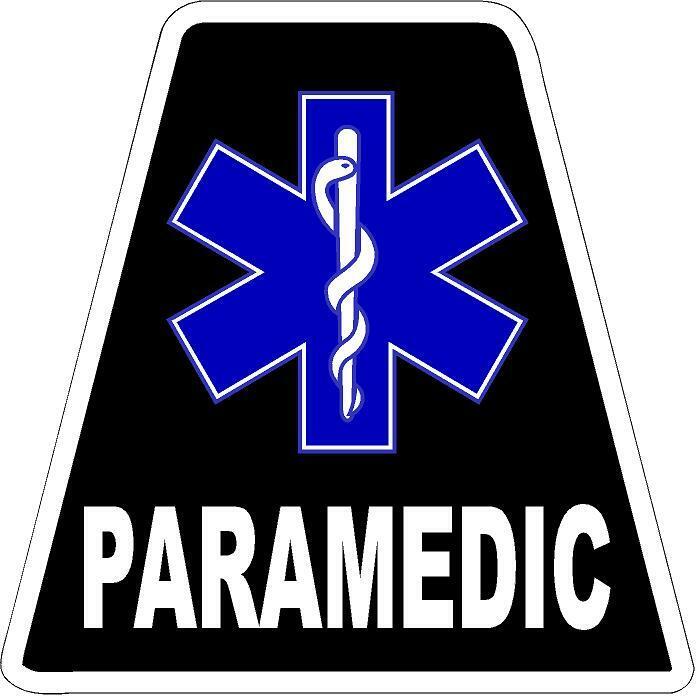 Black Paramedic HELMET TETS TETRAHEDRONS HELMET STICKER  EMT REFLECTIVE