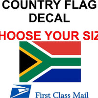 SOUTH AFRICAN COUNTRY FLAG, STICKER, DECAL, 5YR VINYL, STATE FLAG