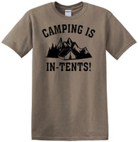 
              Camping is "IN-TENTS" - Funny shirt - short sleeved T-shirt TH04
            