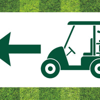 Golf Course Aluminum  Left Direction Sign for Greens, Fairway &  Golf Cart Path
