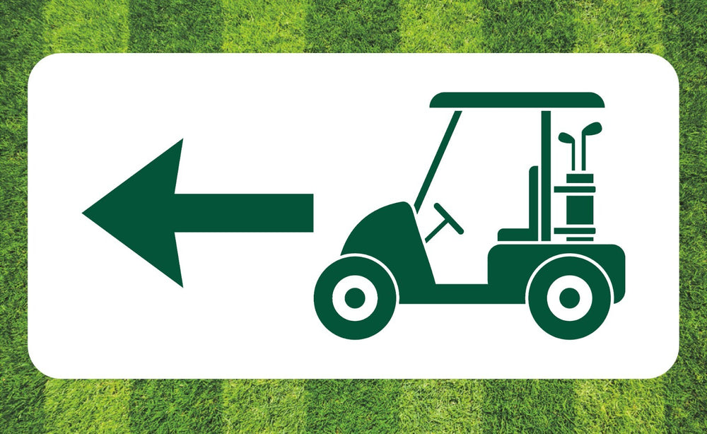 Golf Course Aluminum  Left Direction Sign for Greens, Fairway &  Golf Cart Path
