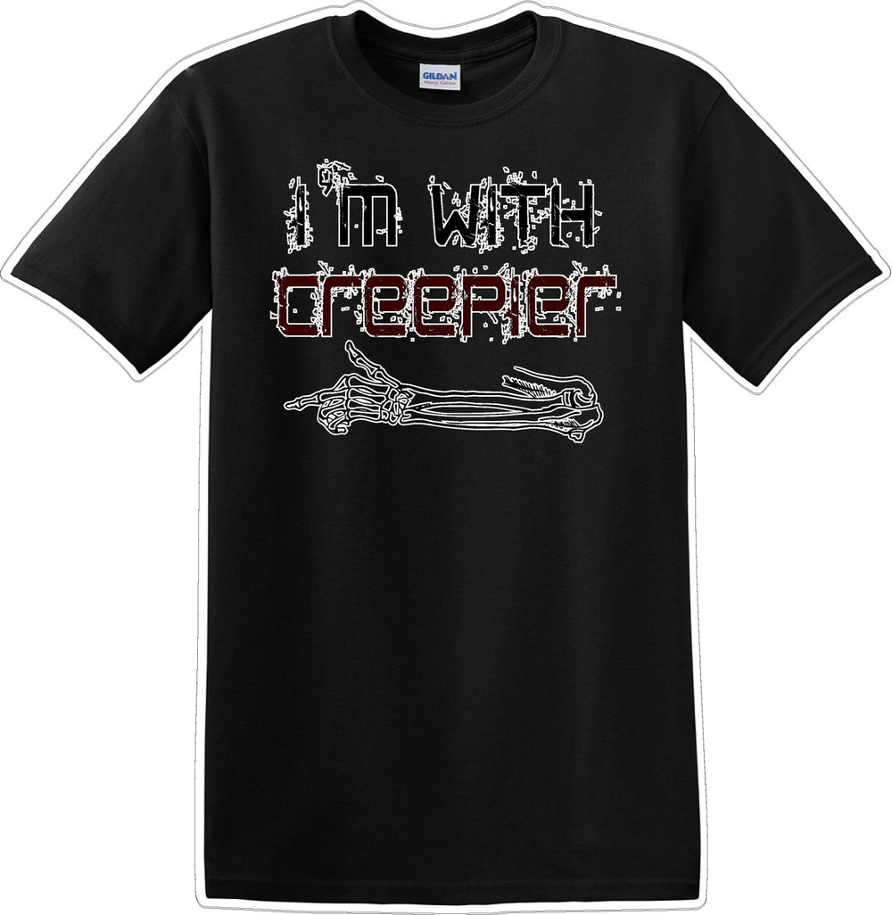 I'M WITH CREEPIER POINTING RIGHT - Halloween - Novelty T-shirt