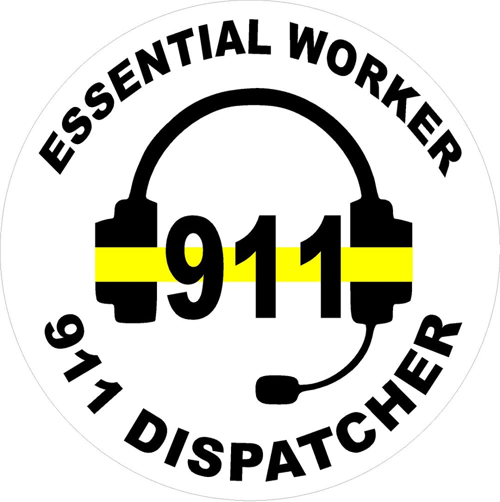 Essential Worker 911 Dispatcher Thin Yellow Line Decal