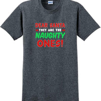 Dear Santa -they are the- Naughty ones - Christmas Day T-Shirt -12 color choices
