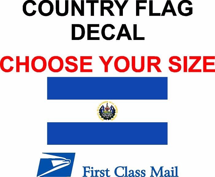 EL SALVADOR COUNTRY FLAG, STICKER, DECAL, 5YR VINYL, STATE FLAG