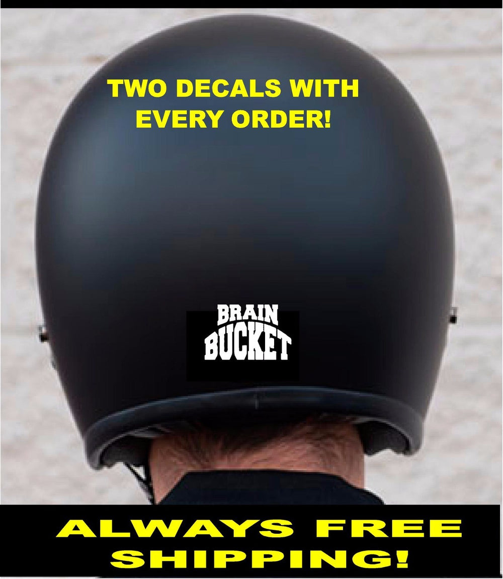 TWO BRAIN BUCKET MOTORCYCLE HELMET 3m REFLECTIVE DECALS