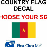 CAMEROON COUNTRY FLAG, STICKER, DECAL, 5YR VINYL, Country Flag of Cameroon