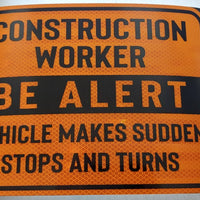 Construction HD vehicle magnet for steel Body Hi-Vis Reflective Orange BE Alert
