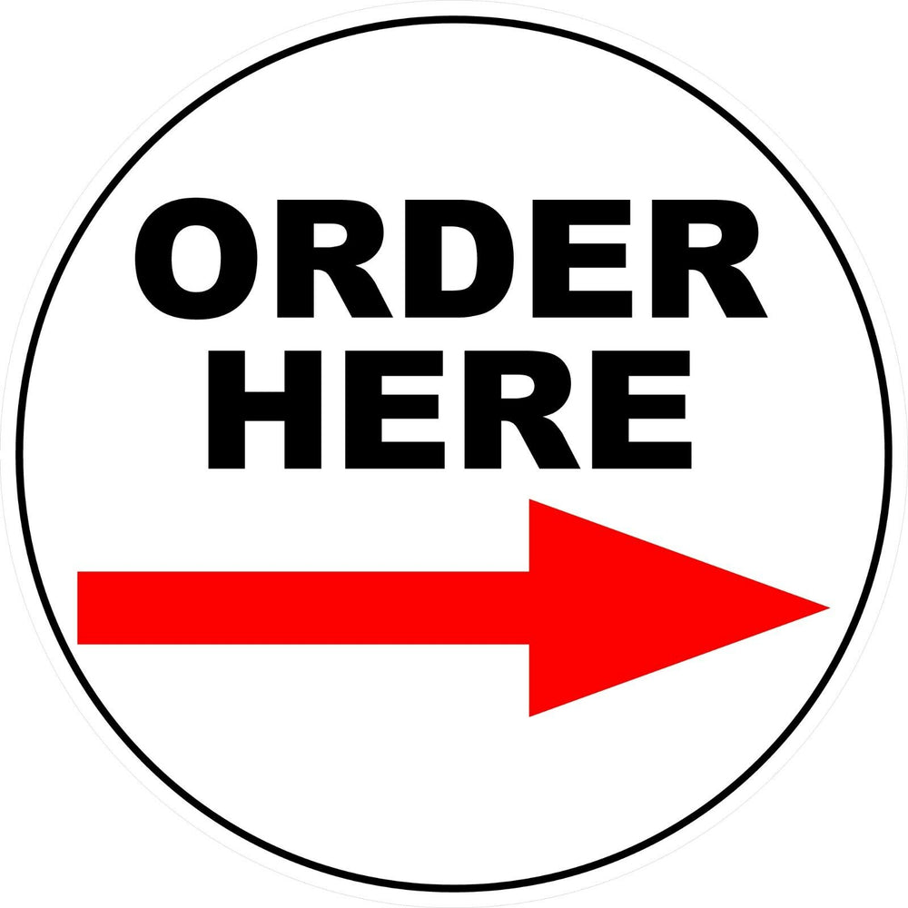 Place Order Here Sticker Vinyl Business Sticker Decal right left down order here