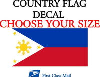 
              FILIPINO COUNTRY FLAG, STICKER, DECAL 5YR VINYL country Flag of the Philippines
            