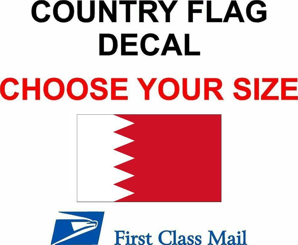 BAHRAIN COUNTRY FLAG, STICKER, DECAL, 5YR VINYL, Country flag of Bahrain