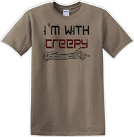
              I'M WITH CREEPY POINTING LEFT - Halloween - Novelty T-shirt
            