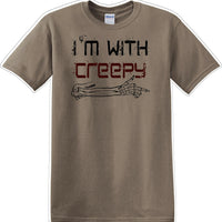 I'M WITH CREEPY POINTING LEFT - Halloween - Novelty T-shirt