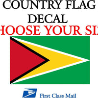 GUYANESE COUNTRY FLAG, STICKER, DECAL, 5YR VINYL, STATE FLAG