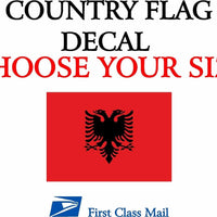 ALBANIA COUNTRY FLAG, STICKER, DECAL, 5YR VINYL, STATE FLAG