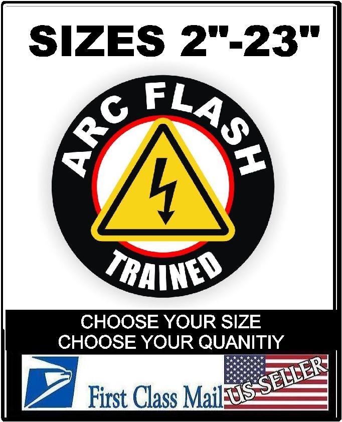 ARC Flash Trained Hard Hat Decal, Helmet Sticker Label Electrician Safety