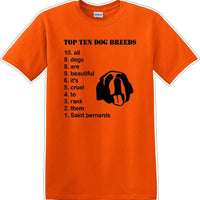 TOP TEN DOG BREEDS-SAINT BERNARD - Dog- Novelty T-shirt