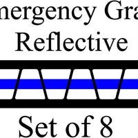 White  w/ Blue Stripe HELMET TETS TETRAHEDRONS HELMET STICKER  EMT REFLECTIVE