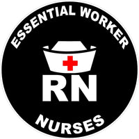 Essential Worker RN-Nurses with Nurses Hat Decal