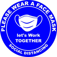 Please wear a face mask window Decal sticker social distancing Choose your color