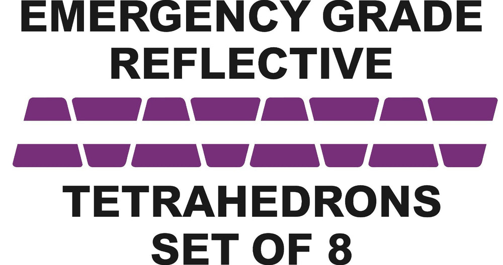 Purple  w/ White Stripe HELMET TETS TETRAHEDRONS HELMET STICKER  EMT REFLECTIVE