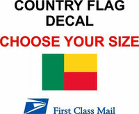 
              BENIN COUNTRY FLAG, STICKER, DECAL, 5YR VINYL, Country Flag of Benin
            