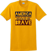
              HOME OF THE FREE, BECAUSE OF BRAVE Veterans day Soldier USA Support T-Shirt
            