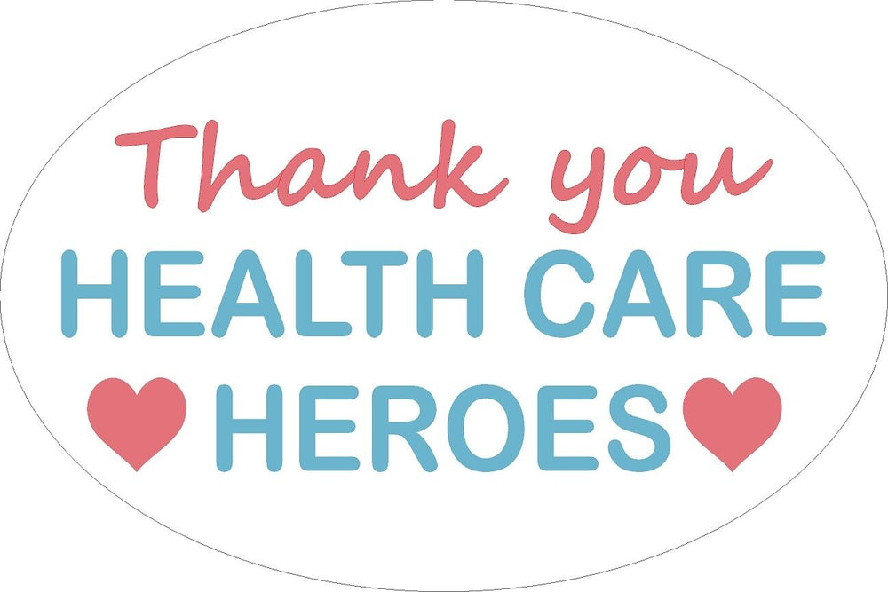 3x5 Vacation style Thank you Health Care Heroes decal - JC