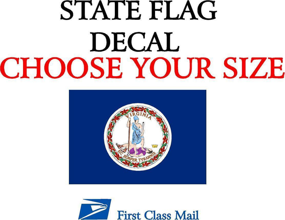 VIRGINIA STATE FLAG, STICKER, DECAL, 5 YR VINYL State Flag of Virginia