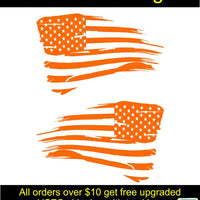 American Flag Distressed Right & Left Vinyl Decal Sticker  14 Colors 6yr vinyl
