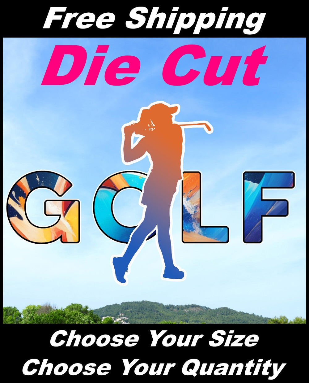 Women Golf  Decal Sticker for Girl Car and Truck Window or Bumper