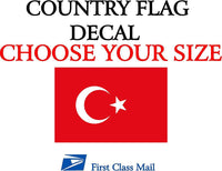 
              TURKISH COUNTRY FLAG, STICKER, DECAL, 5YR VINYL, COUNTRY FLAG OF TURKEY
            