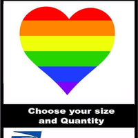 Gay Pride Rainbow Heart LGBT Vinyl Decal Bumper Sticker 5yr