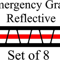 White  w/ Red Stripe HELMET TETS TETRAHEDRONS HELMET STICKER  EMT REFLECTIVE