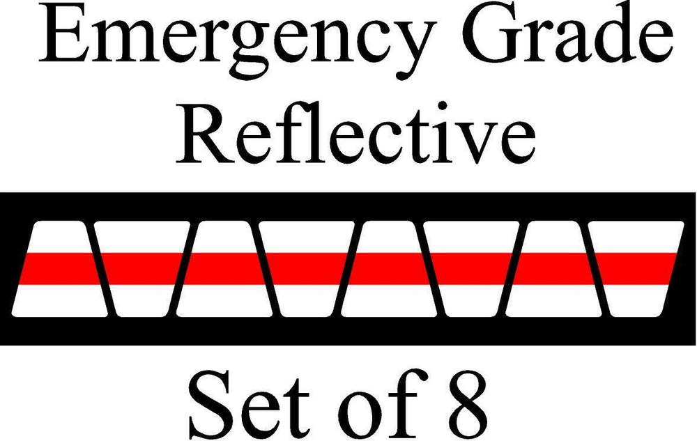 White  w/ Red Stripe HELMET TETS TETRAHEDRONS HELMET STICKER  EMT REFLECTIVE