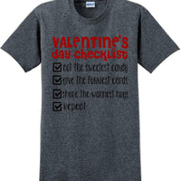 Valentine's Day Checklist  - Valentine's Day Shirts - V-Day shirts