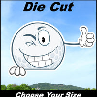 Crying Funny Goofy Golf Ball Decal Sticker for Car and Truck Thumbs up Bumper