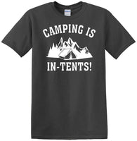 
              Camping is "IN-TENTS" - Funny shirt - short sleeved T-shirt TH04
            