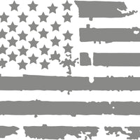 Chevrolet Silverado Back Window Distressed American Flag Decal 2019-2024