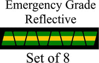 
              Green w/ Yellow Stripe HELMET TETS TETRAHEDRONS HELMET STICKER  EMT REFLECTIVE
            